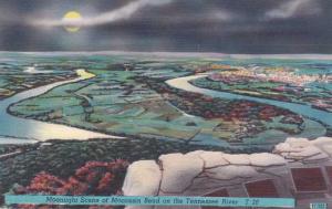 Moonlight over Moccasin Bend - Tennessee River - Linen