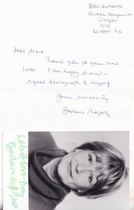 Barbara Rafferty Rab S Nesbitt Full Hand Written Signed Letter & Photo