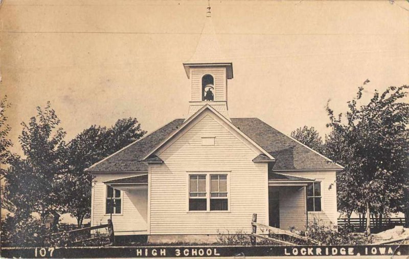 Lockridge Iowa High School Real Photo Vintage Postcard JJ649080