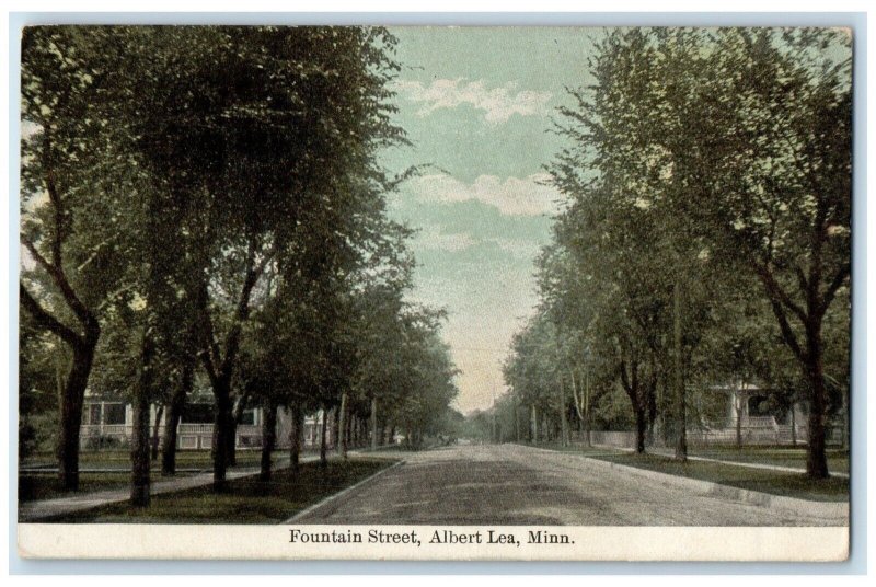 1910 Fountain Street Exterior Street Road Albert Lea Minnesota Vintage Postcard