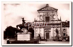 Old Postcard Vannes Place Of L & # 39Hotel Town Statue De Richemont