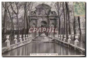 Paris Old Postcard Fountain Medicis