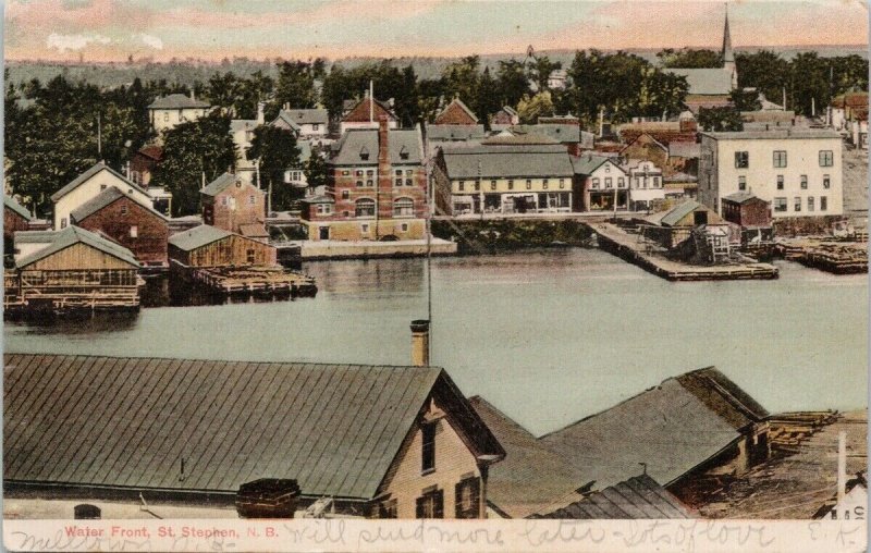 Water Front St. Stephen New Brunswick NB c1906 Postcard G18