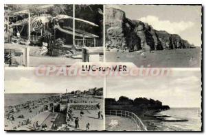 Postcard Old Luc Sur Mer whale beach cliffs