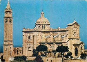 Postcard Malta Gozo ta pinu sanctuary church tower architecture exterior art