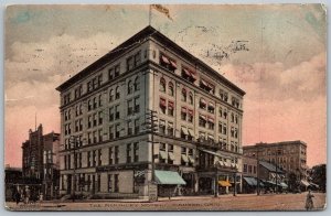 Canton Ohio 1911 Hand Colored Postcard McKinley Hotel Movie Matinee Sign