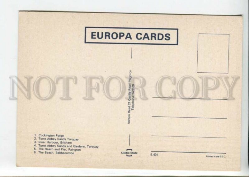 442059 UK Torquay South Devon advertising Old postcard