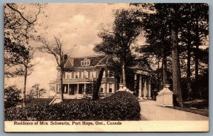 Postcard Port Hope Ontario c1912 Residence of Mrs. Schwartz