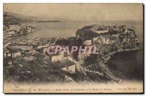 Old Postcard Principality of Monaco Monte Carlo Condamine and the Rock of Monaco