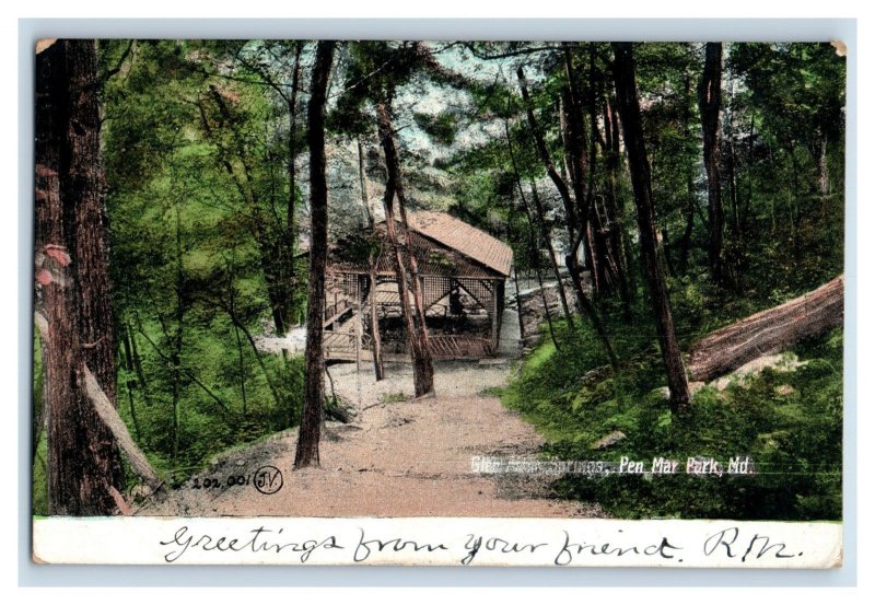 Circa 1900-07 Glen Arbor Springs Pen Mar Mark Maryland Vintage Postcard F24 