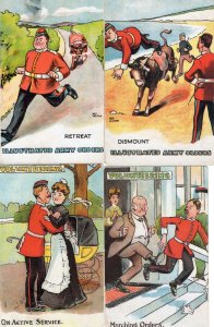 Illustrated Army Orders Volunteering 4x Old Military Comic Postcard s