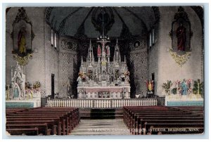 c1910 St. Francis Catholic Church Interior Altar Brainerd Minnesota MN Postcard