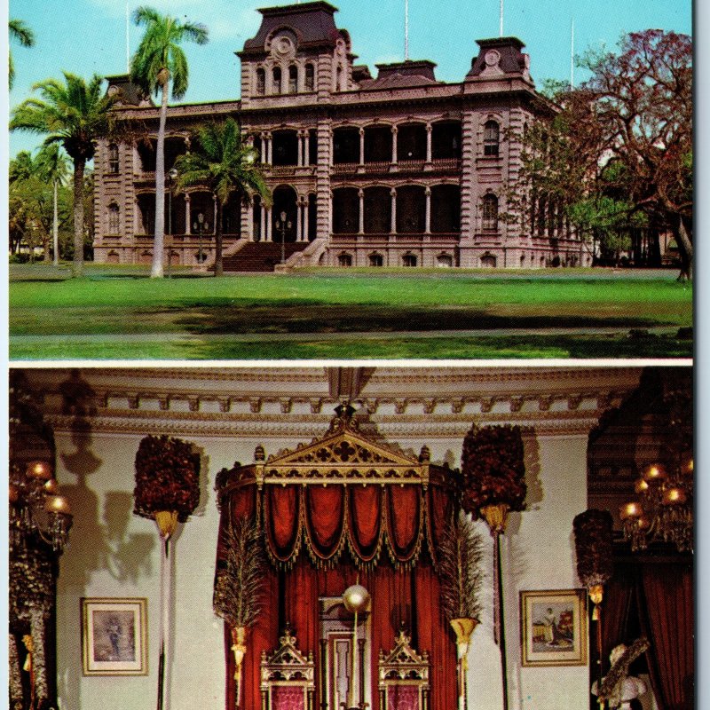 1970 Honolulu, HI Iolani Palace Coronation King Kalakaua Queen Kapiolani PC A237