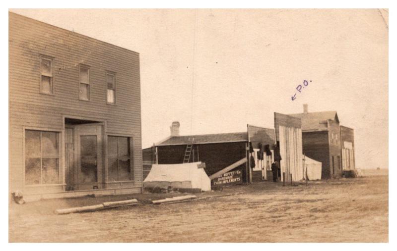 Saskatchewan , Post Office, Moffet Co. Hardware Farm Implements  RPC