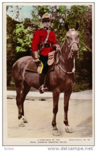 RP; Hand-colored, A Constible of the Royal Canadian Mounted Police, Canada, 1...