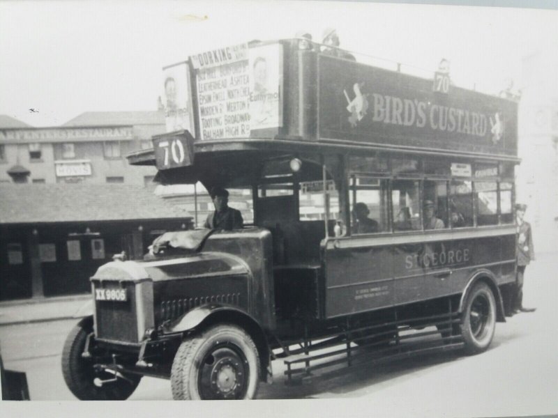 Vintage Dennis Bus Photo St George Bus Co c1930 Reg XX 9806 Rt70 Dorking Surrey