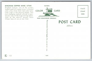 Utah~Railroad @ Bingham Open Pit Copper Mine~Koppel Vintage Postcard