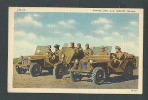 Ca 1942 Post Card WW2 Bantam Cars (Jeeps) US Armored Division