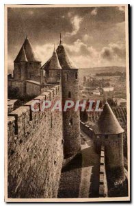Postcard Old Carcassonne Tours and Moulin Mipadre