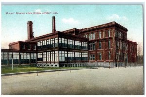 Denver Colorado CO Postcard Manual Training High School Building Exterior c1910s