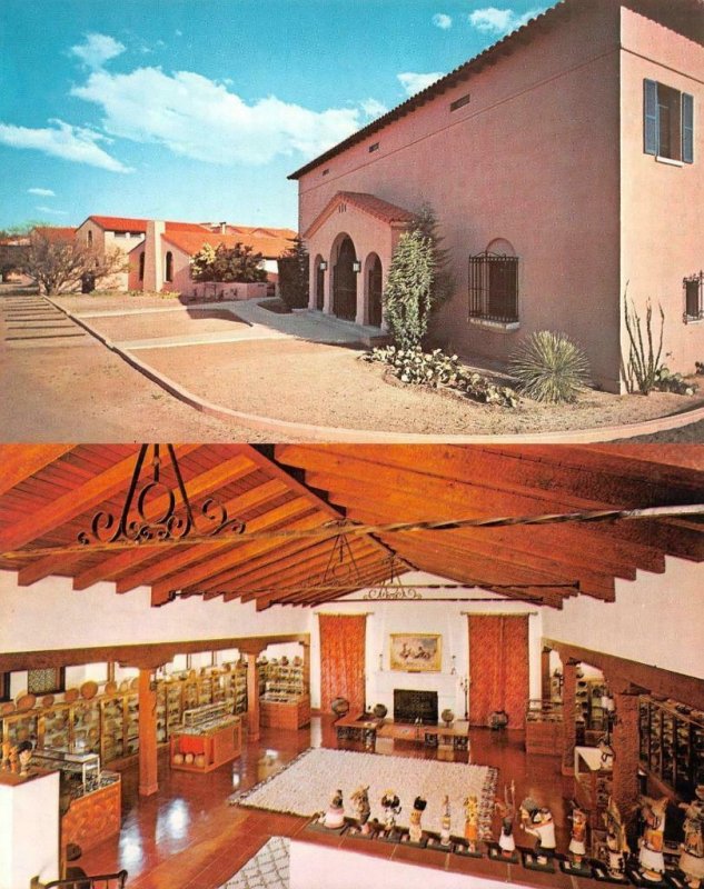 DRAGOON, Arizona AZ   AMERIND ART MUSEUM & INTERIOR    *2* Chrome Postcards