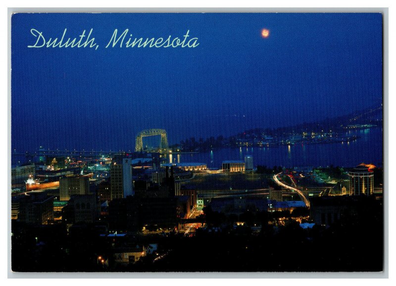 Postcard MN Duluth Minnesota Night View Continental View Card 