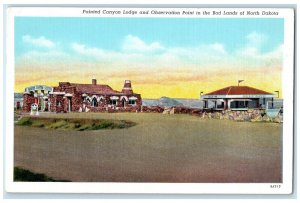 c1940 Painted Canyon Lodge Observation Point Band Lands North Dakota ND Postcard