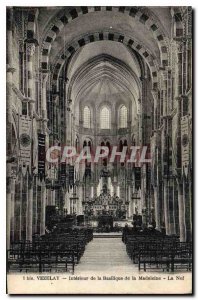 Postcard Old Vezelay Interior of the Basilica of the Madeleine
