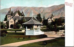 Postcard Library Park in Pasadena, California