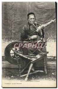 Old Postcard Folklore spinner Old Breton