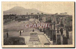 Postcard Ancient Pompeii Veduta del Volcan Civil Foro