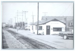 1960 Bellendore Iowa IA Vintage Railroad Train Depot Station RPPC Photo Postcard