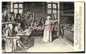 Old Postcard French Revolution Marie Antoinette in front of the Revolutionary...