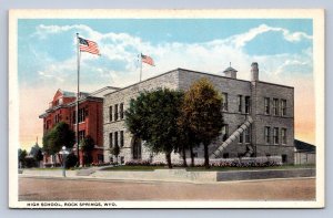 K6/ Rock Springs Wyoming Postcard c1910 High School Building 229