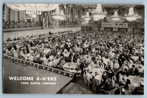 c1950s Ford Motor Company Welcomes 4-H Chicago IL RPPC Photo Postcard