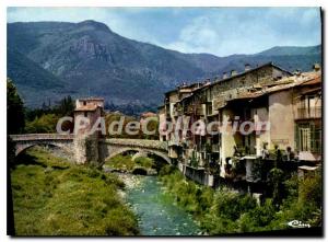 Postcard Old Sospel Alp March Viellies houses fringed by Bevera that crosses ...