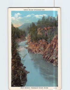 Postcard Gorge Below Ripogenus Dam Penobscot River Maine USA