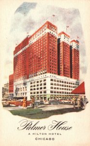 Vintage Postcard 1910's View of Palmer House Hilton Hotel Chicago Illinois ILL