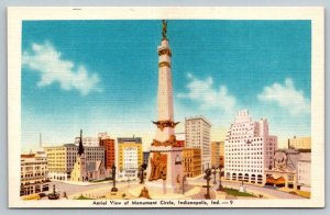 Monument Circle  Indianapolis  Indiana  County   Postcard