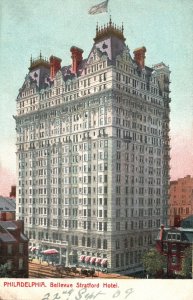 Vintage Postcard 1900's Bellevue Stratford Hotel Building Philadelphia Penn. PA