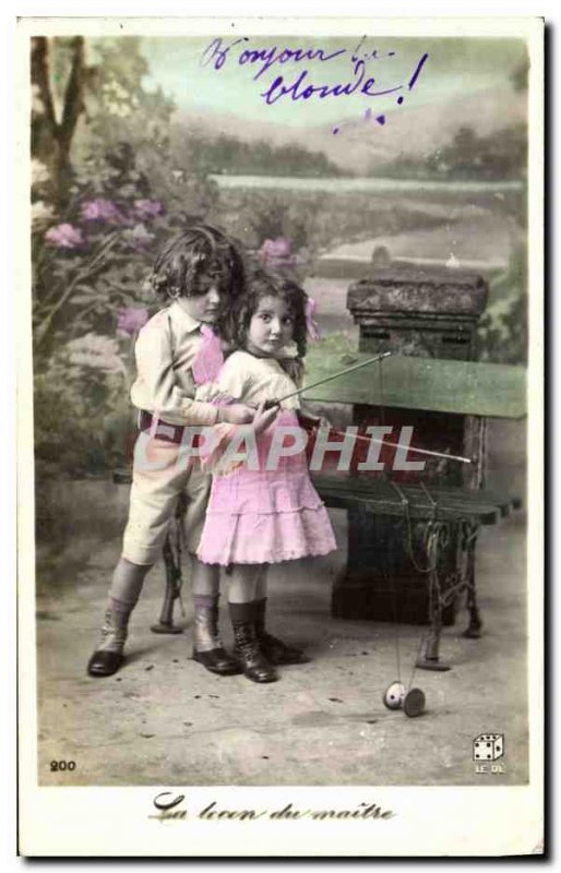 Old Postcard Diabolo Child The master lesson