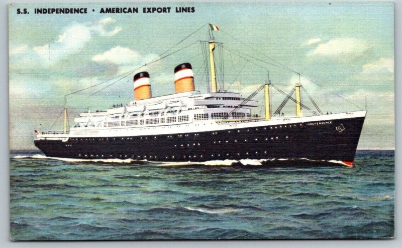 American Export Lines  SS Independence  Cruise Ship Steamer   Postcard