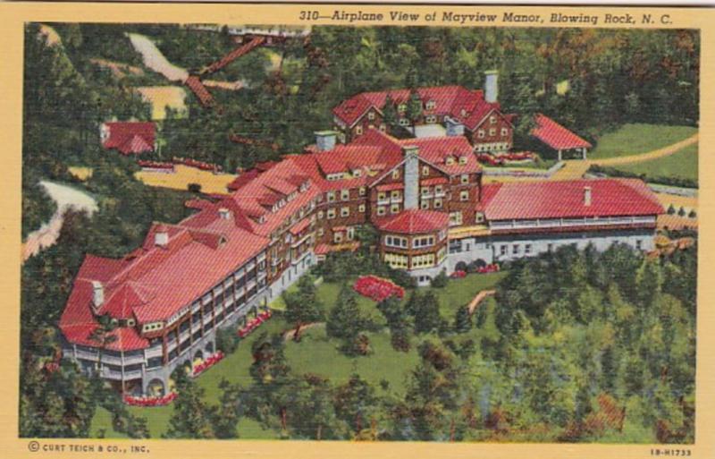 North Carolina Blowing Rock Airplane View Of Mayview Manor Curteich