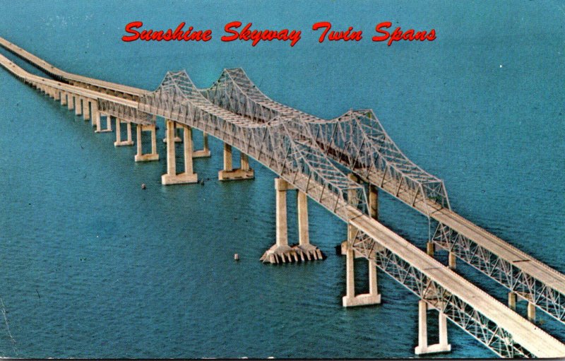 FLorida St Petersburg Sunshine Skyway Bridge Twin Spans