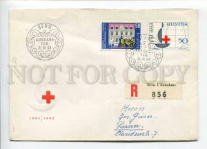 421027 Switzerland 1963 year First Day COVER Red Cross registered Bern