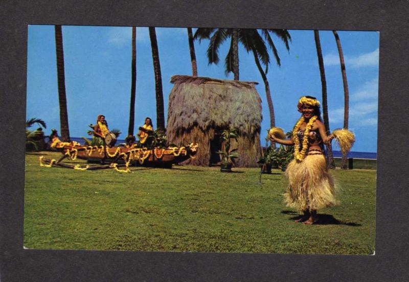 HI Hawaii Postcard Tahitian Dancers Hula Girls Polynesian Laie Ctr Kodak Oahu