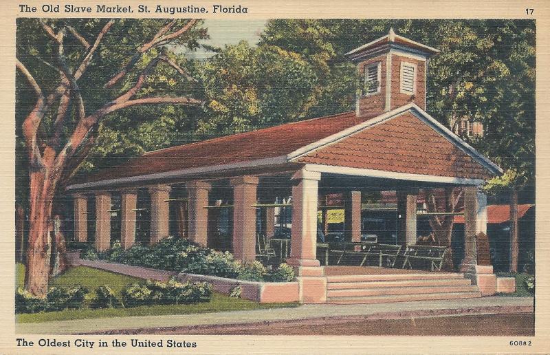 Old Slave Market, St. Augustine, Florida, early postcard, Unused