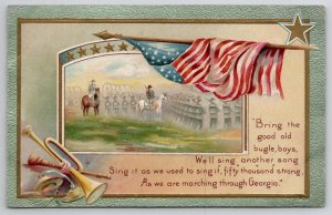 Civil War Remembrance Bring Bugle Boys Sing March Though Georgia Postcard R21