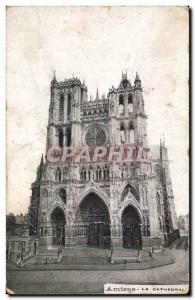 Old Postcard Amiens cathedral