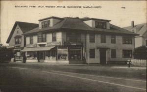 Gloucester MA Boulevard Sweet Shop Candy Store Postcard